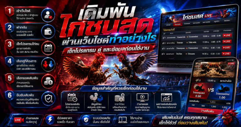 เดิมพันไก่ชนสดผ่านเว็บไซต์